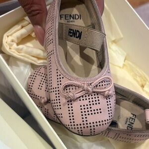 Fendi Blush Pink Baby Ballet Flats